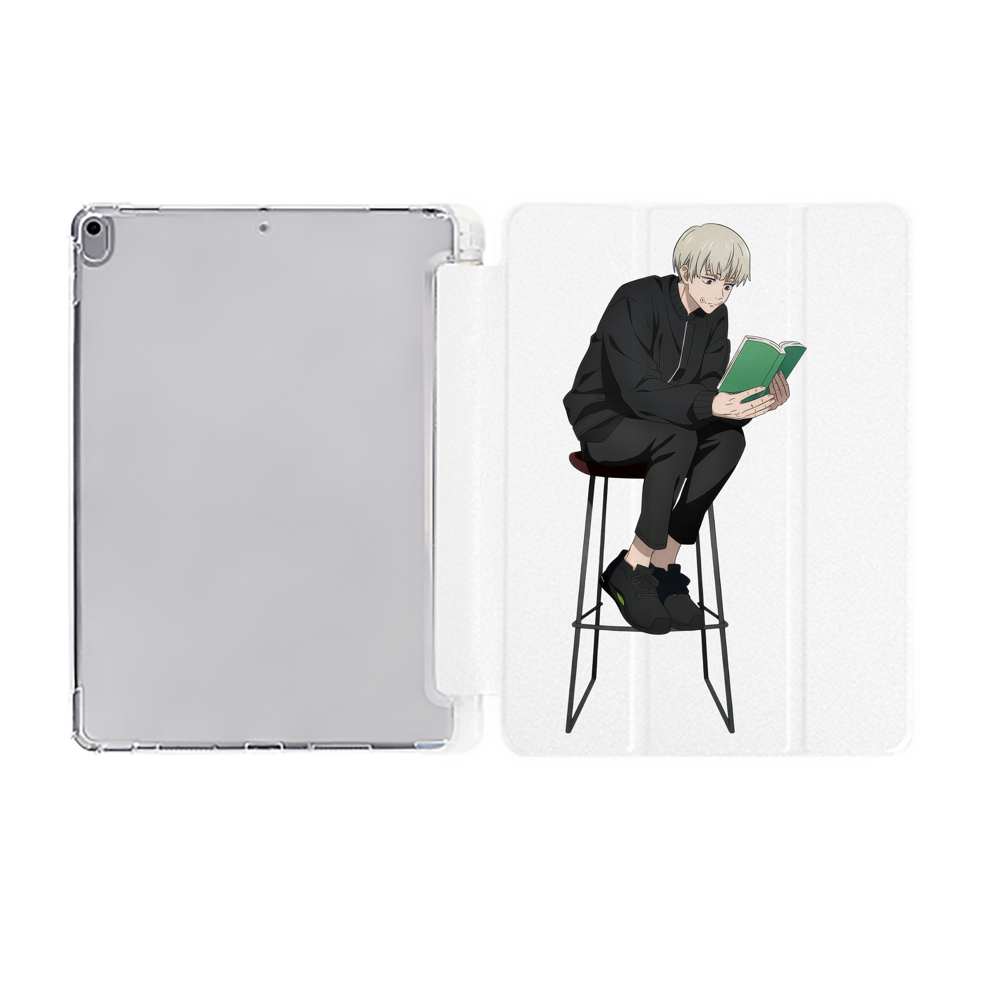 （画像用） 呪術廻戦 Jujutsu Kaisen IPad ケース ペン収納付き 三つ折りスタンド PUレザー×シリコン 対応機種9.5/10.5/10.9インチ